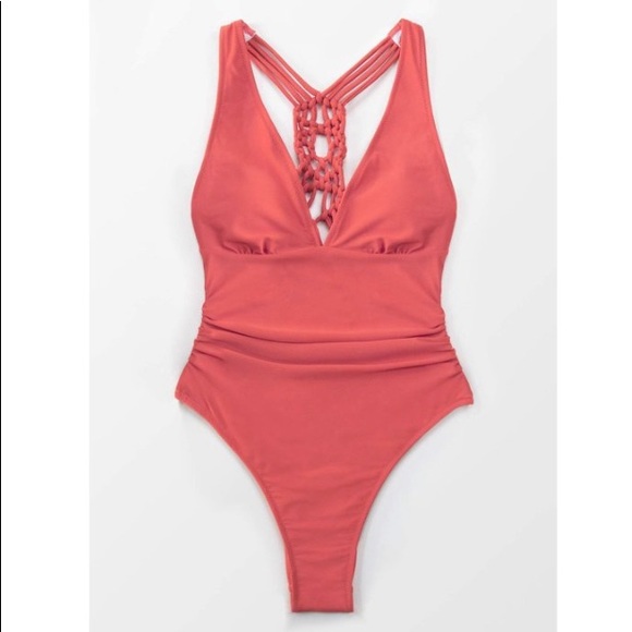 Cupshe coral one piece bathing suit size medium - Picture 2 of 3